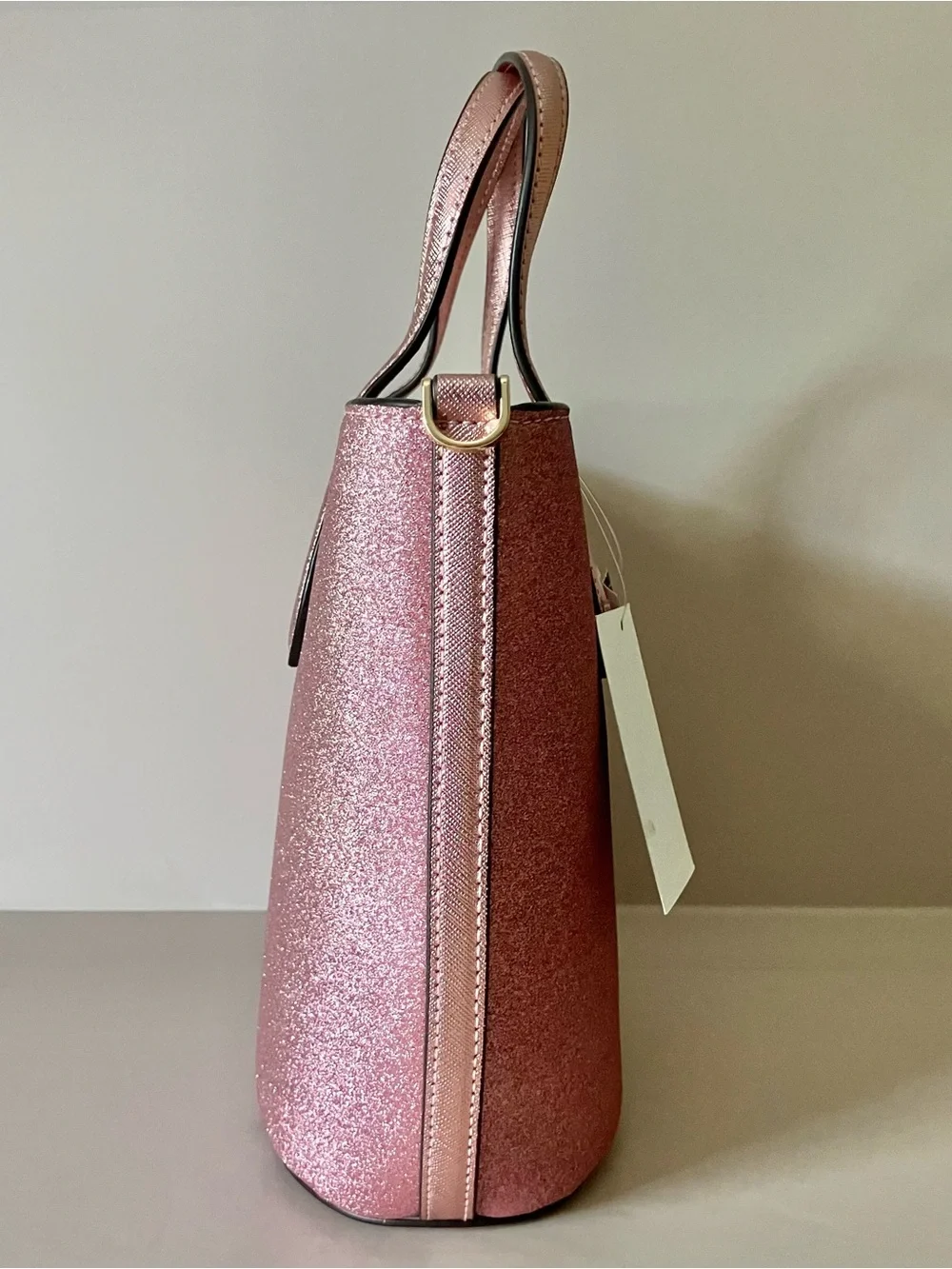 Kate Spade New York Mitten‎ Pink Glimmer Leather Satchel Handbag NWT